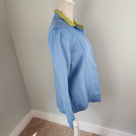 Harve Benard Two Tone Open Wool Blend Cardigan Jacket Size 4 - Picture 5 of 9